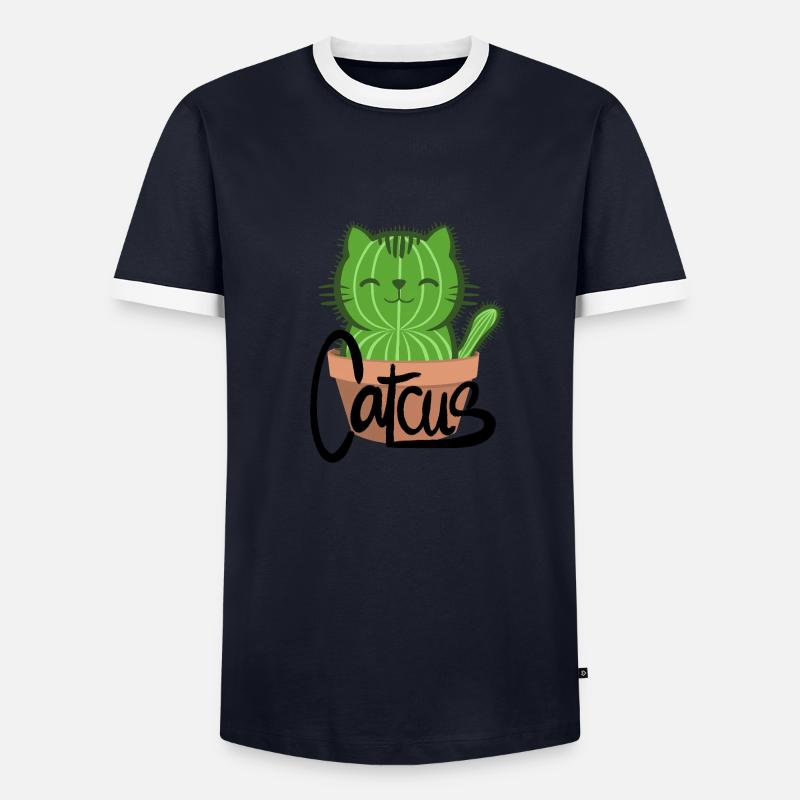 Catcus - Men's Ringer Shirt - navy/white