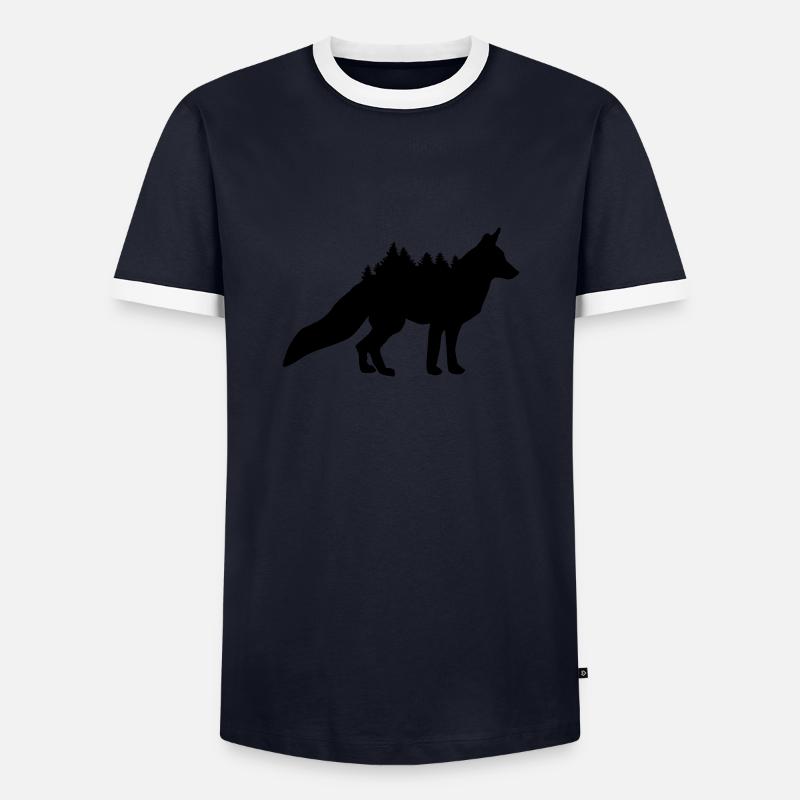 Fox and Forest - Men's Ringer Shirt - navy/white