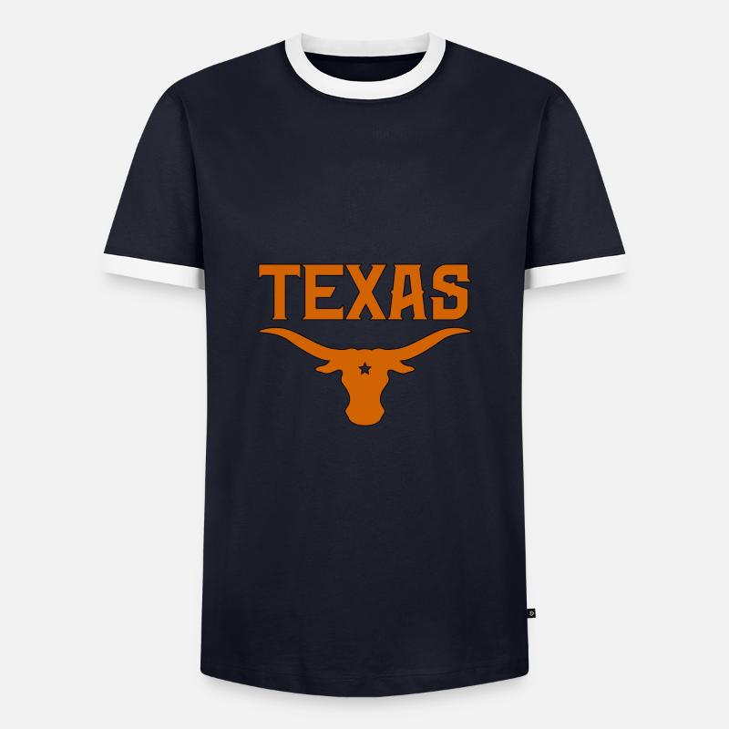 Texas - Männer Kontrast-T-Shirt - Navy/Weiß