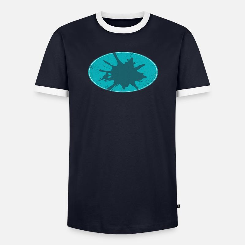 Ovaler Flash Background schmutzing - Männer Kontrast-T-Shirt - Navy/Weiß 