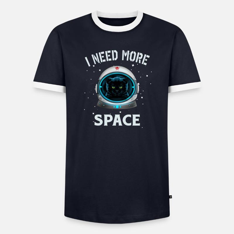 i need more space - Männer Kontrast-T-Shirt - Navy/Weiß 
