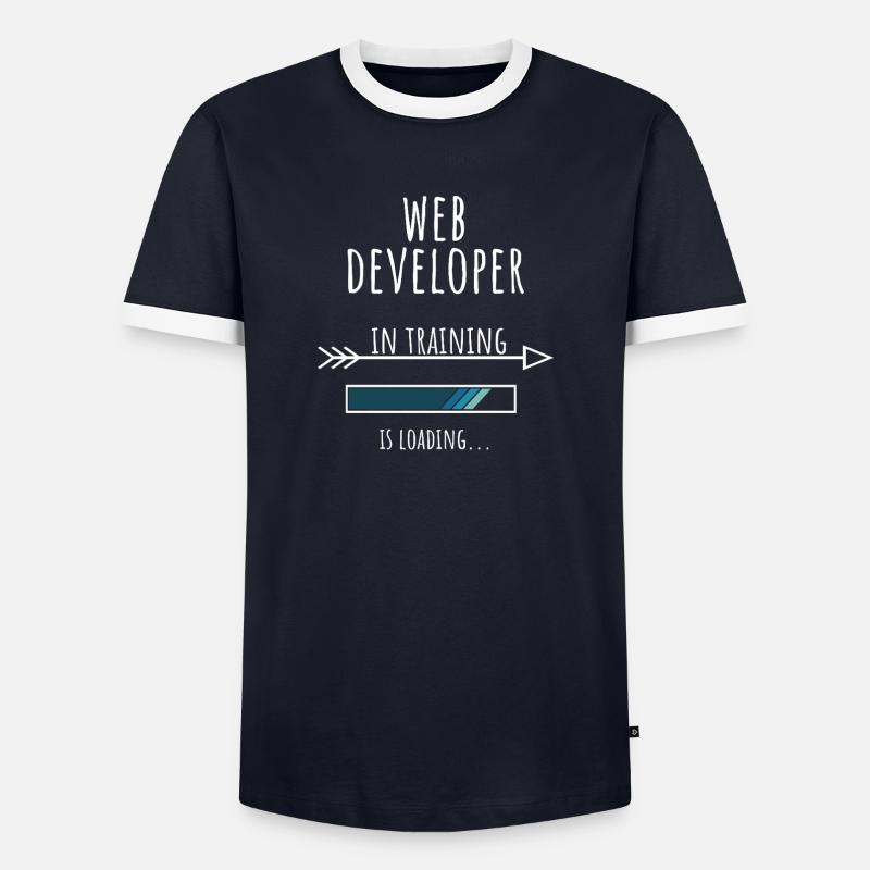 Web Developer in Ausbildung Beruf Geschenk - Männer Kontrast-T-Shirt - Navy/Weiß