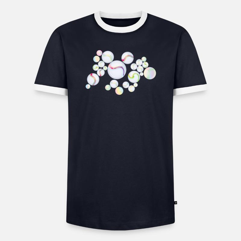 Marbles with Pattern – Shimmering Elegance - Men's Ringer Shirt - navy/white 