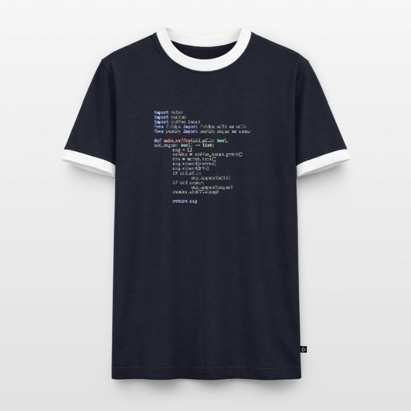 Python Make Coffee Function Men's Ringer Shirt