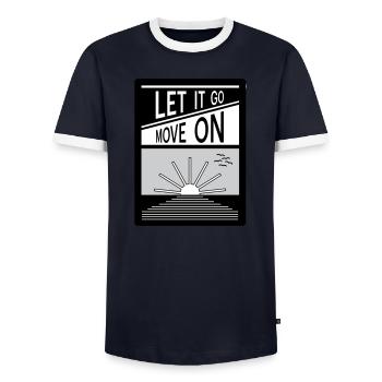 Laissez tomber. Passe à autre chose. - T-shirt contrasté Homme - marine/blanc  - Devant - AI Model Female 172 light (172cm) & AI Model Male 178 light (178cm)