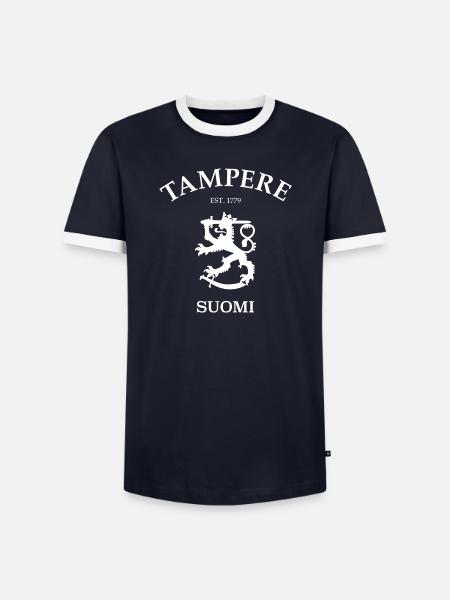 Tampere Suomi Finland Finnland - Männer Kontrast-T-Shirt - Navy/Weiß 