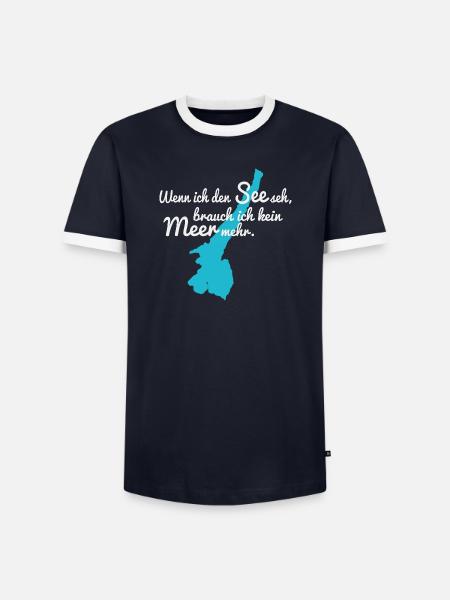 Gardasee Italien - Männer Kontrast-T-Shirt - Navy/Weiß