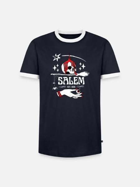 Salem Witchcraft Gothic Art - Männer Kontrast-T-Shirt - Navy/Weiß