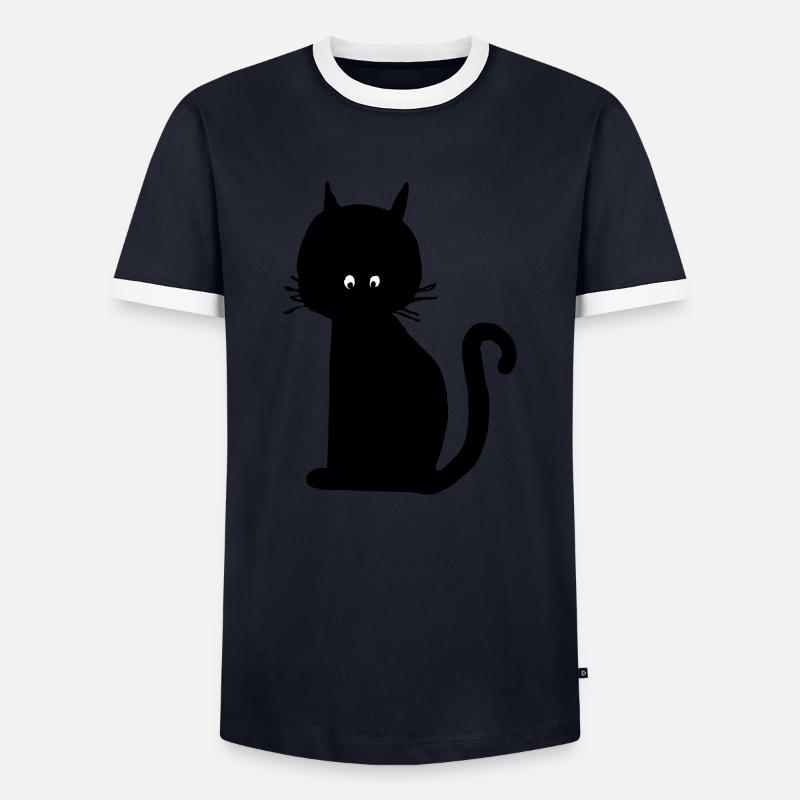 Katzer - Männer Kontrast-T-Shirt - Navy/Weiß 