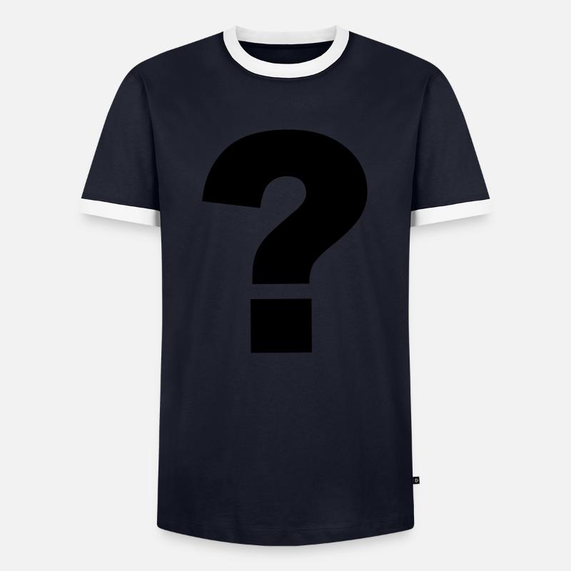 Question mark - Men's Ringer Shirt - navy/white