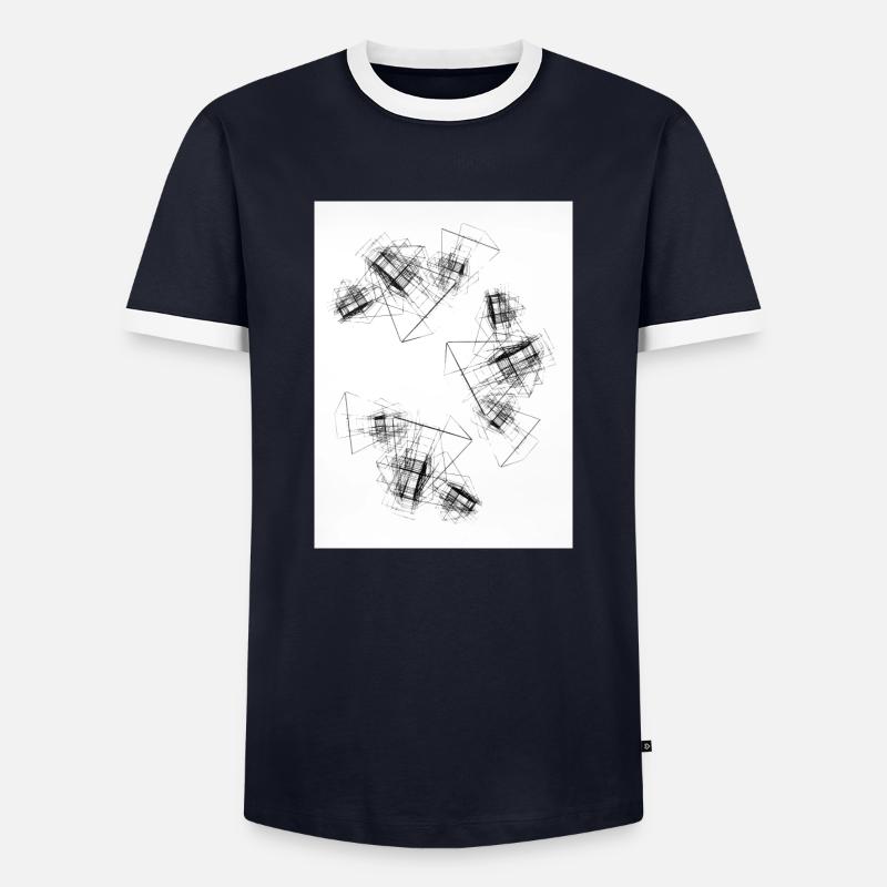 Abstract cubes - Men's Ringer Shirt - navy/white 
