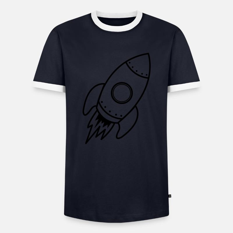 Rocket - Men's Ringer Shirt - navy/white
