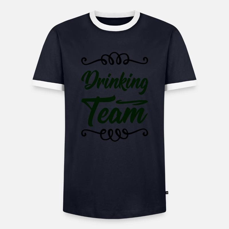drinking team - Men's Ringer Shirt - navy/white