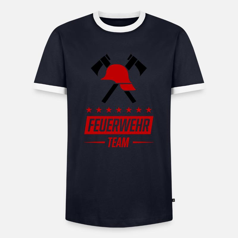 Fire Brigade Team - Men's Ringer Shirt - navy/white 