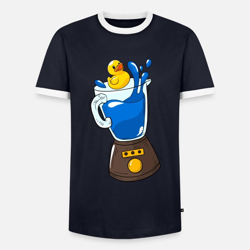 Blender Duck - Men's Ringer Shirt - navy/white 