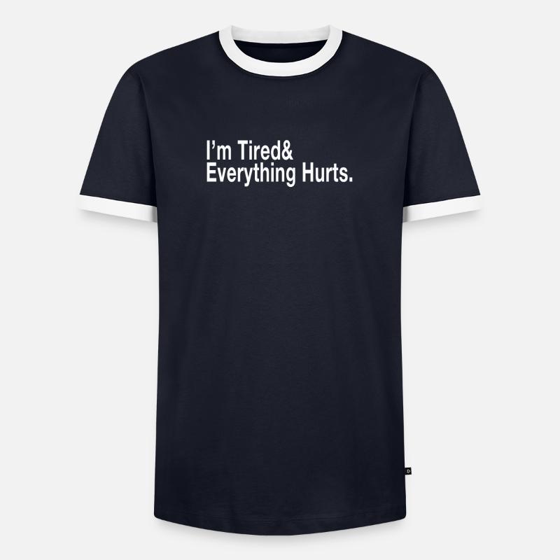 Ich bin müde - Männer Kontrast-T-Shirt - Navy/Weiß