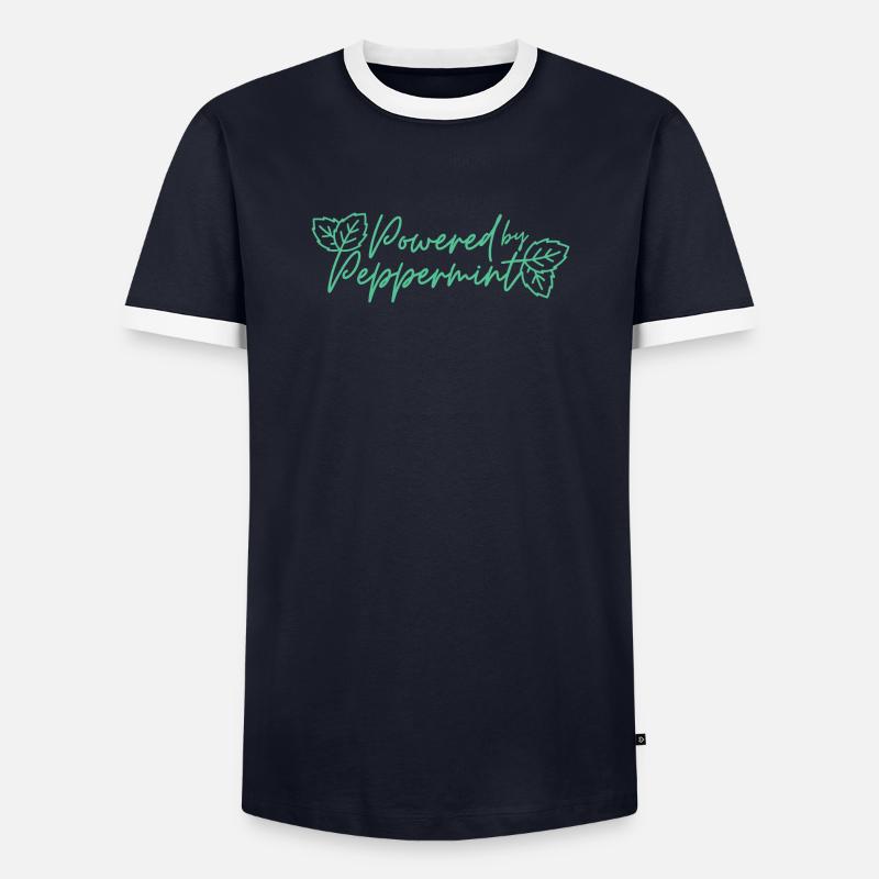 Powered by PepperMINT - Männer Kontrast-T-Shirt - Navy/Weiß 
