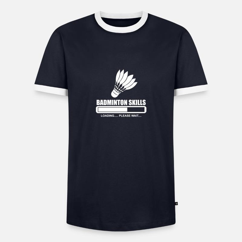 Badminton skills loading..please wait... - Männer Kontrast-T-Shirt - Navy/Weiß