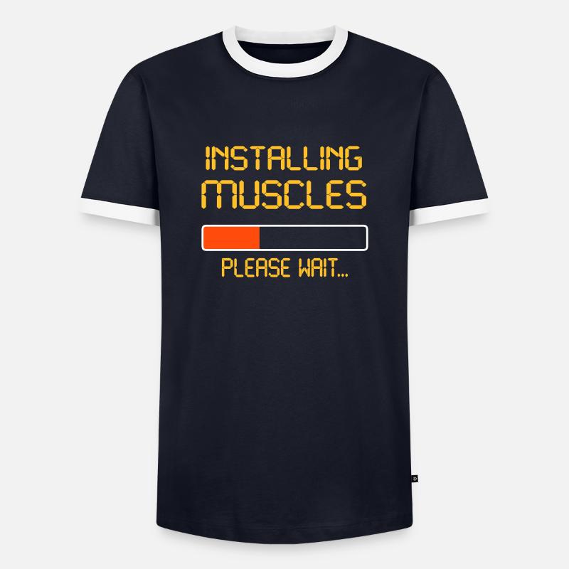 installing muscles - Männer Kontrast-T-Shirt - Navy/Weiß 