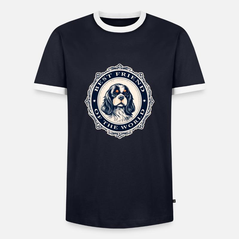 Bester Freund der Welt Kavalier - Männer Kontrast-T-Shirt - Navy/Weiß 