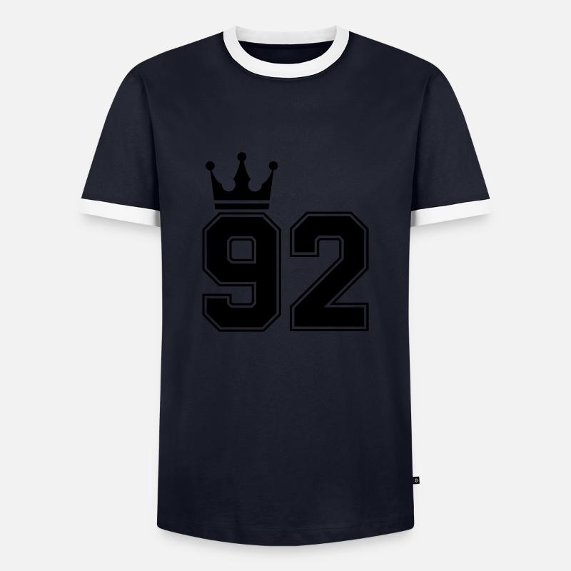 92 Crowns - Men's Ringer Shirt - navy/white