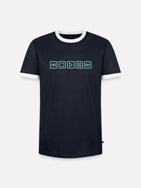 Turn the music on! - Männer Kontrast-T-Shirt - Navy/Weiß
