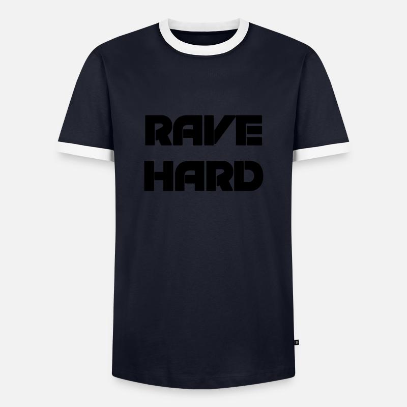 Rave Raver Techno - Männer Kontrast-T-Shirt - Navy/Weiß 