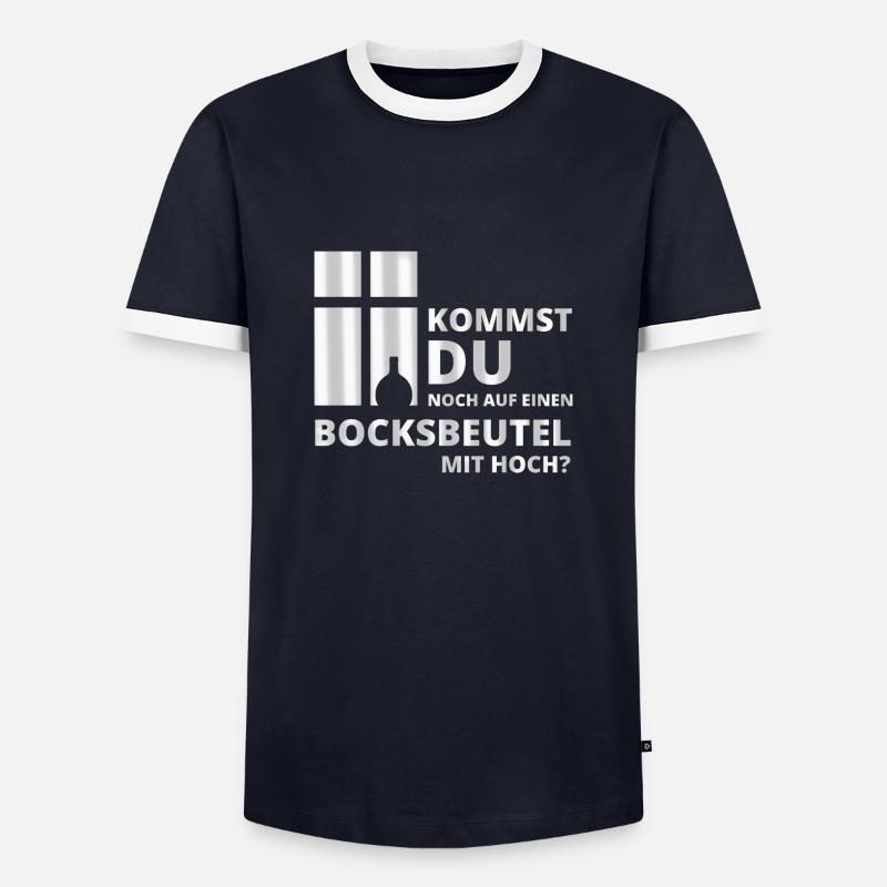 Date mit Bocksbeutel II - Männer Kontrast-T-Shirt - Navy/Weiß 