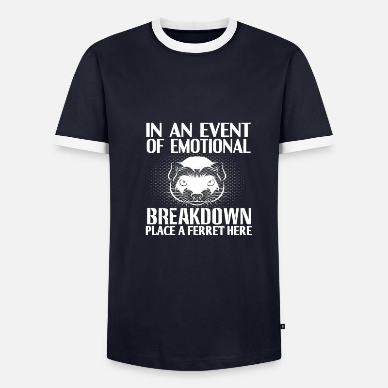 Frettchen - Männer Kontrast-T-Shirt - Navy/Weiß 
