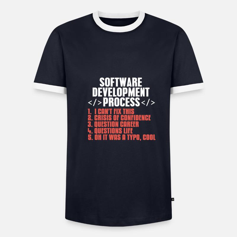 programmer - Men's Ringer Shirt - navy/white