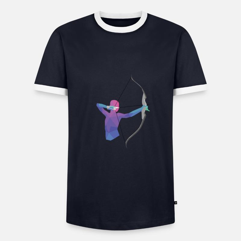 Bogenschießen Geschenk - Männer Kontrast-T-Shirt - Navy/Weiß 