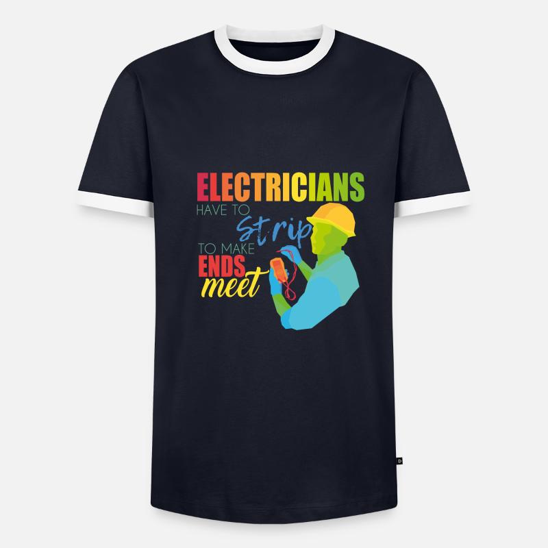 Elektriker - Männer Kontrast-T-Shirt - Navy/Weiß
