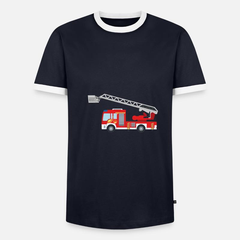 Fire Engine - Men's Ringer Shirt - navy/white 