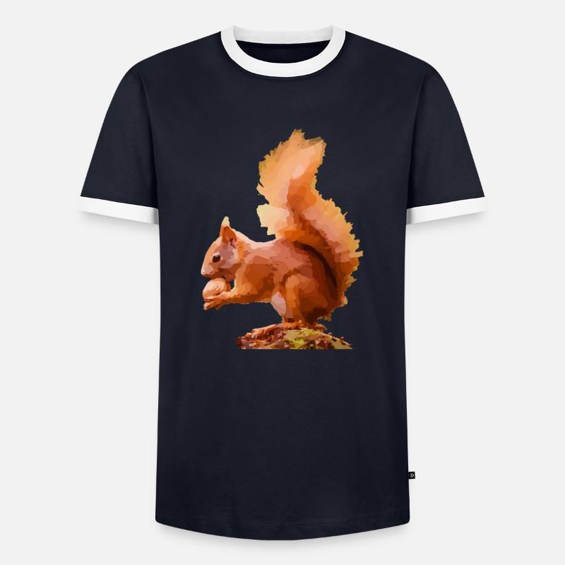 Eichhörnchen - Männer Kontrast-T-Shirt - Navy/Weiß