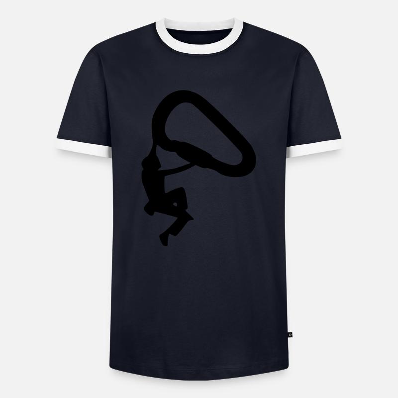 klettern_3_1f_ - Männer Kontrast-T-Shirt - Navy/Weiß