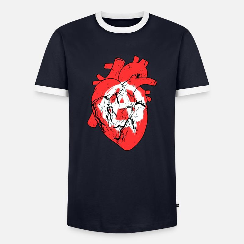 Anarchy - Men's Ringer Shirt - navy/white 