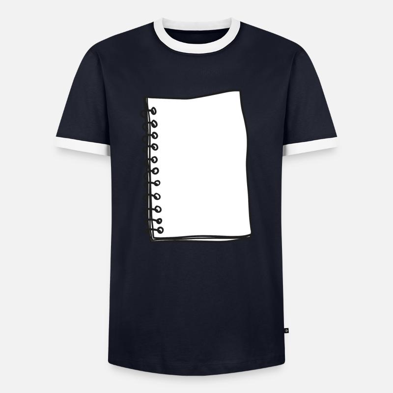 Notebook Banner Drawing - Men's Ringer Shirt - navy/white
