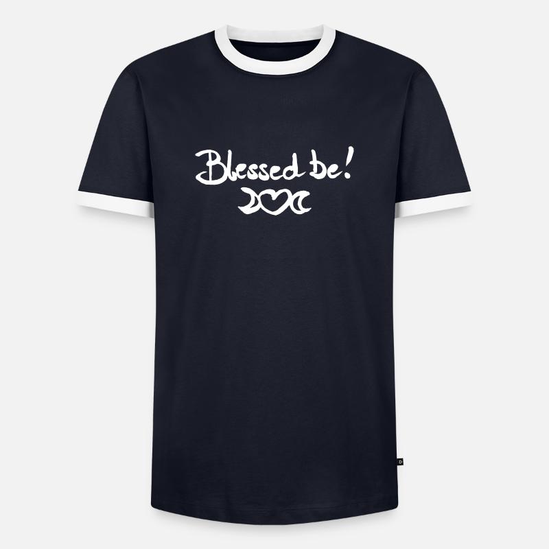 Blessed Be! - Männer Kontrast-T-Shirt - Navy/Weiß