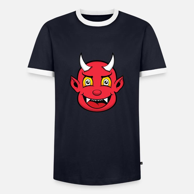 LITTLE DEVIL - Men's Ringer Shirt - navy/white 