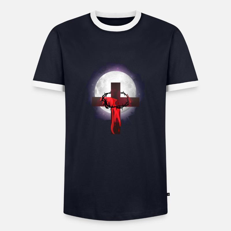 Redemption - Men's Ringer Shirt - navy/white 