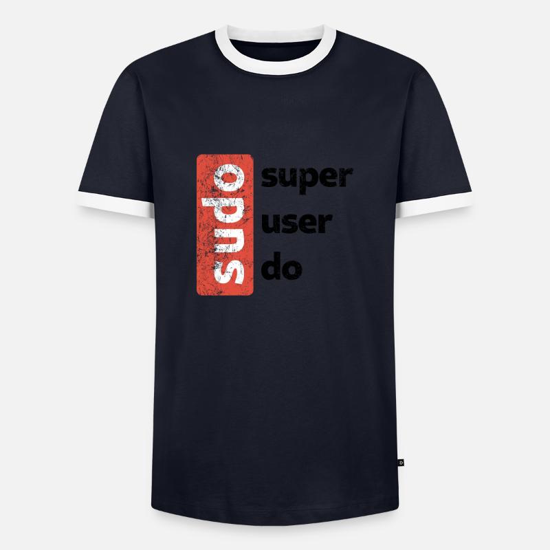 sudo - superuser do - Männer Kontrast-T-Shirt - Navy/Weiß 