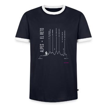 ZURICH APRICA for black - Men's Ringer Shirt - navy/white  - Front - AI Model Female 172 light (172cm) & AI Model Male 178 light (178cm)