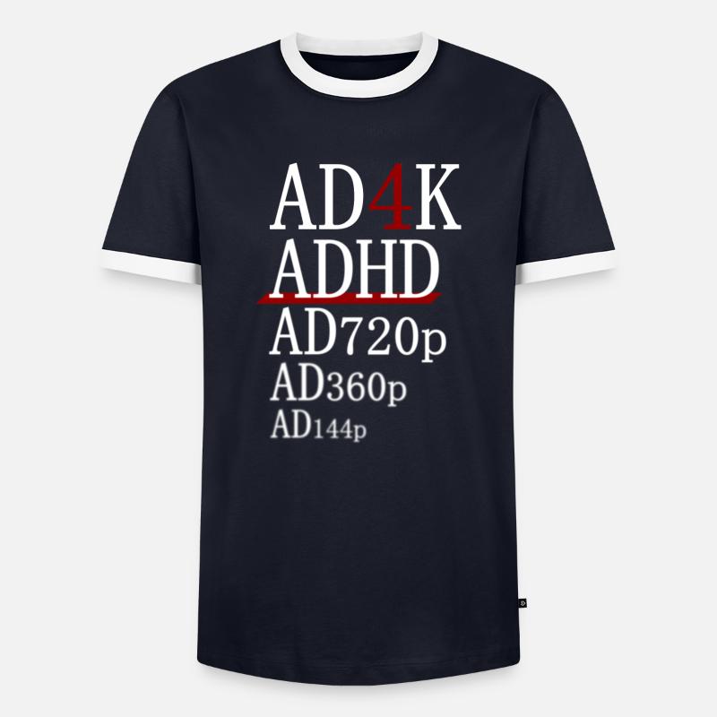 ADHD - AD4K - Männer Kontrast-T-Shirt - Navy/Weiß 