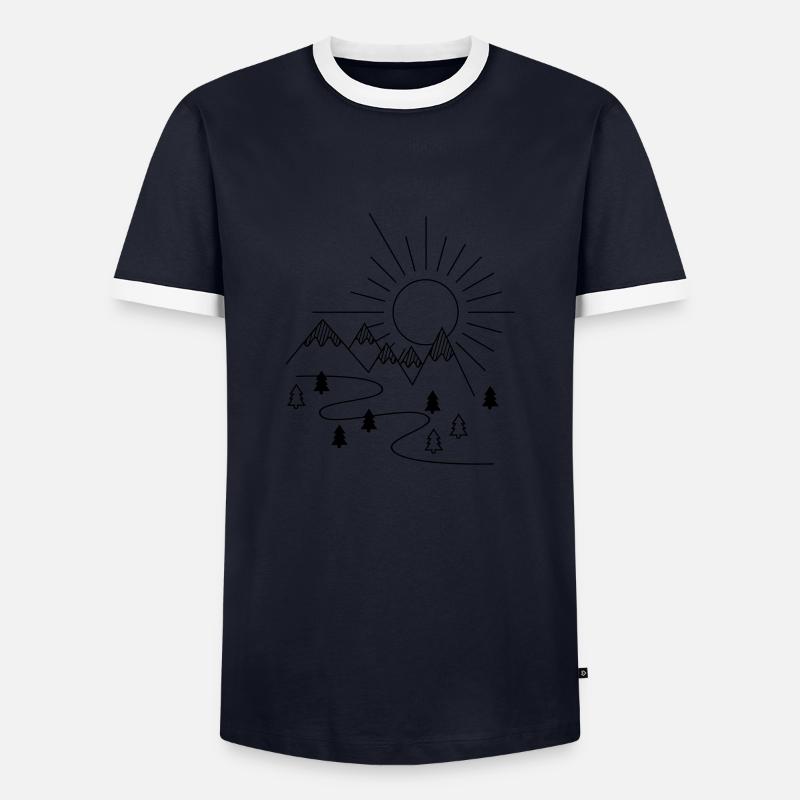 mountains - Men's Ringer Shirt - navy/white 