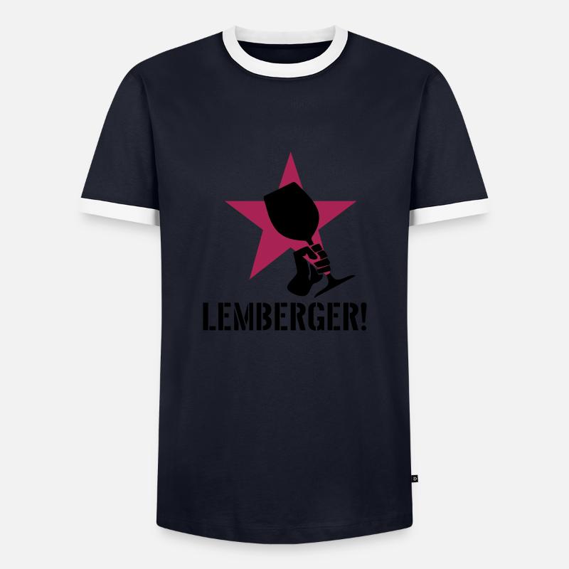 Lemberger Revolution - Männer Kontrast-T-Shirt - Navy/Weiß 