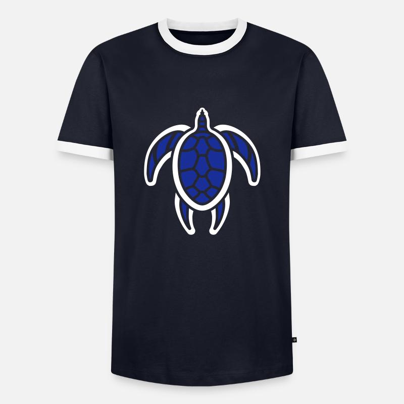 wee turtle - Männer Kontrast-T-Shirt - Navy/Weiß