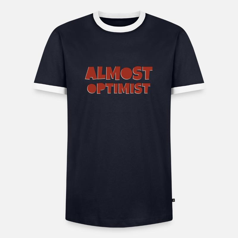 almost optimist - Männer Kontrast-T-Shirt - Navy/Weiß 