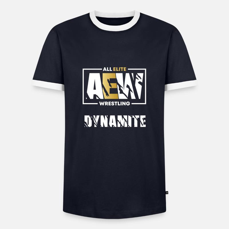 AEW Dynamit - Männer Kontrast-T-Shirt - Navy/Weiß 