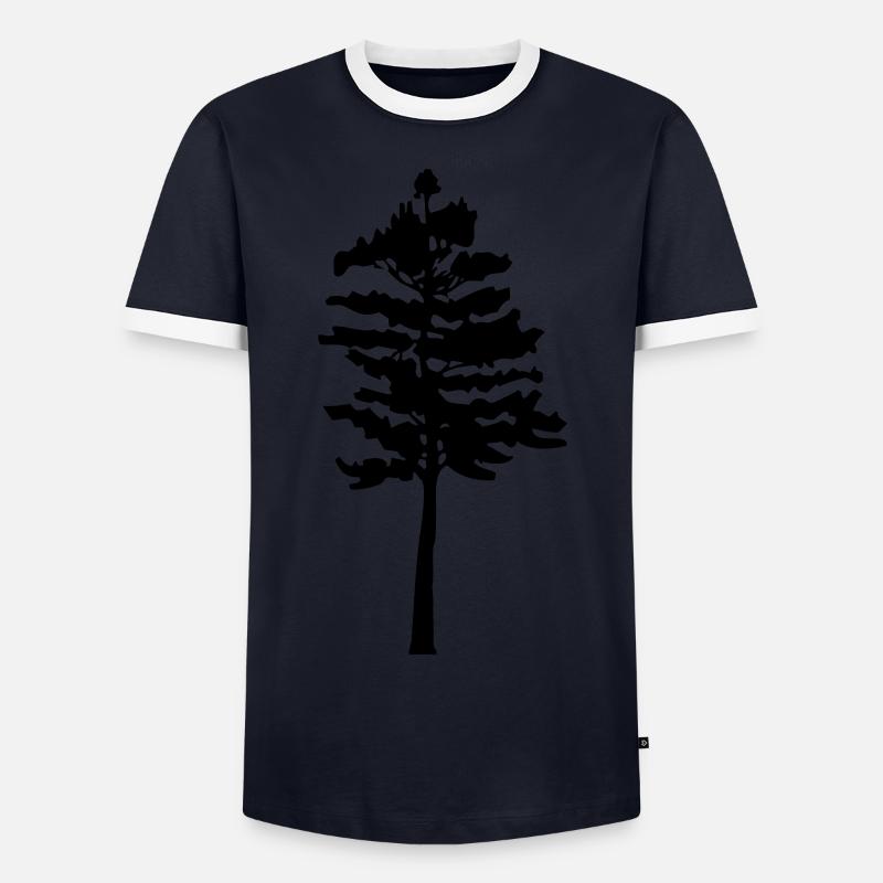 tree 02 - Männer Kontrast-T-Shirt - Navy/Weiß