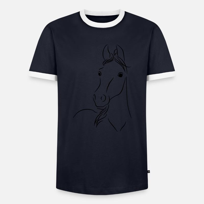 Fohlen01 - Männer Kontrast-T-Shirt - Navy/Weiß